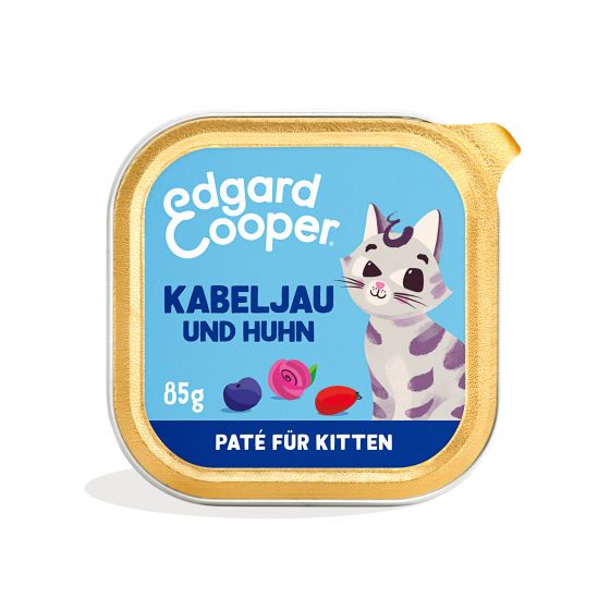 E&C Feline Kitten Cabillaud MSC et Poulet avec Myrtilles 85gr