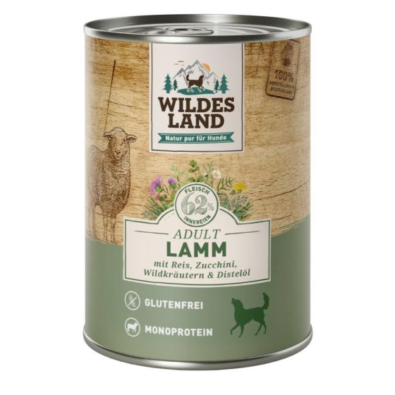 Wildes Land Boite Adult Agneau Riz & Courgettes 6x400g