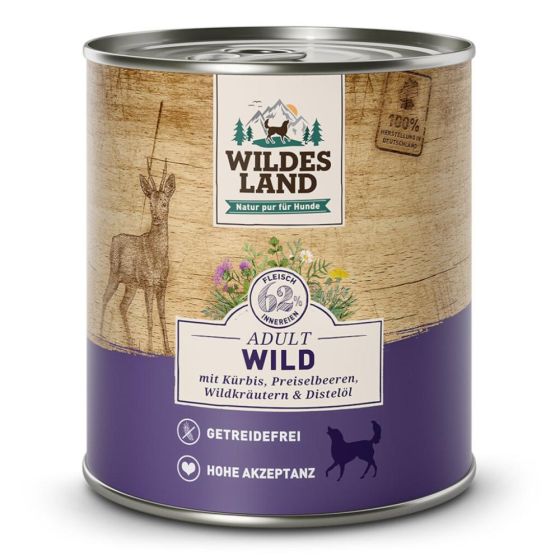 Wildes Land Boite Adult Gibier Potiron 6x800g