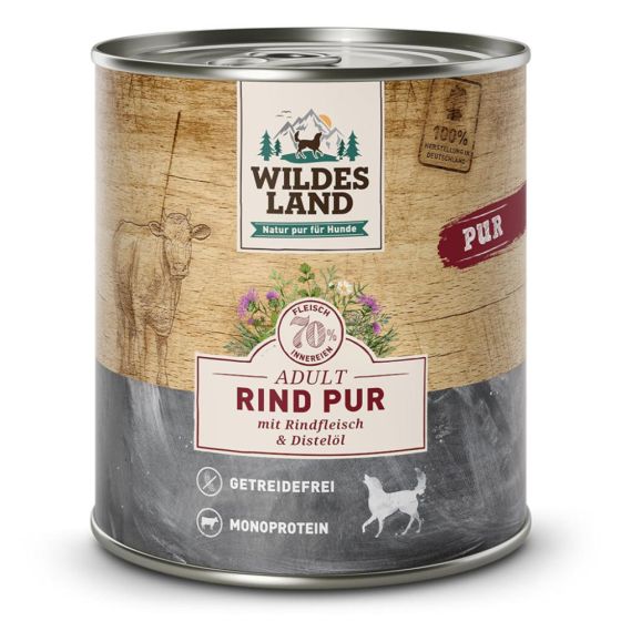 Wildes Land Boite Adult Boeuf PUR Huile de carthame 6x800g