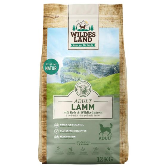 Wildes Land Adult Agneau Riz 12kg