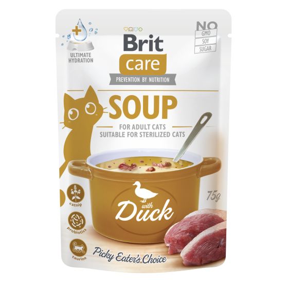 Brit Care Cat Feline Adult Soup avec Canard 15x75gr