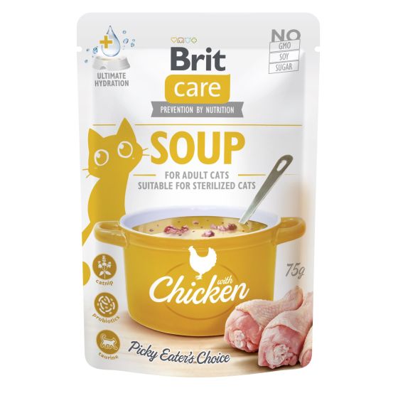 Brit Care Cat Feline Adult Soup avec Poulet 15x75gr