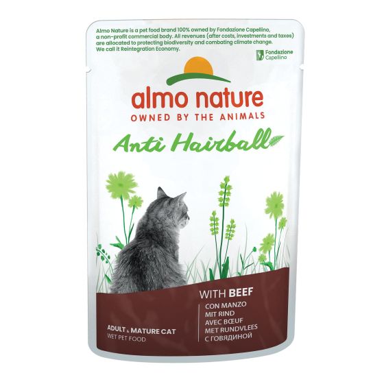 Almo Cat Sachet Anti hairball Bœuf 30x70gr