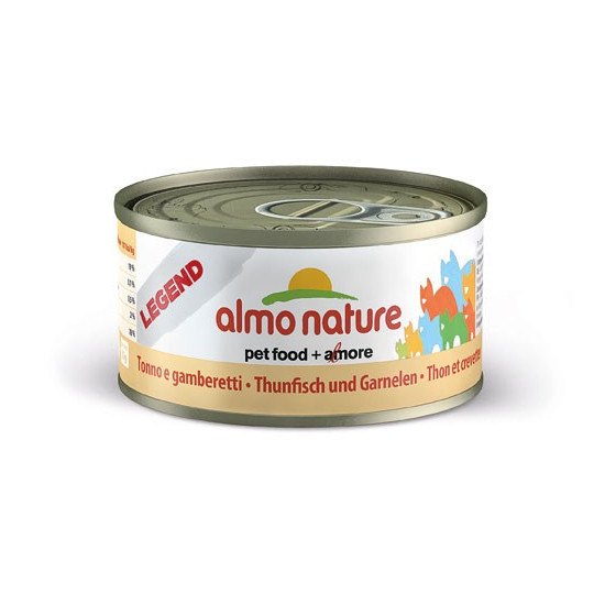 Nourriture pour chat Almo en boite de 70gr au thon et crevettes