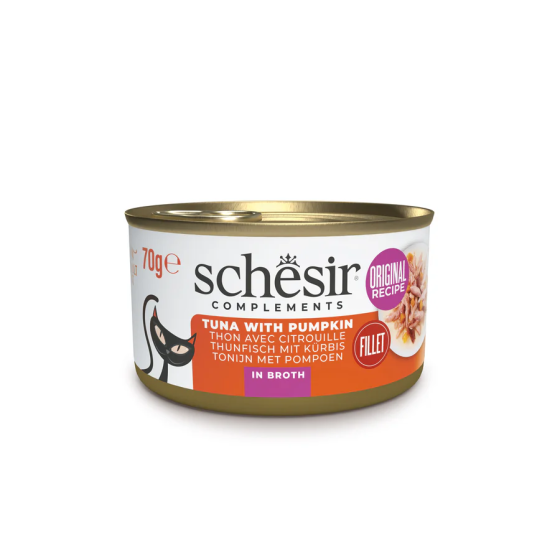 Schesir Cat Boite 70g (Bouillon) Thon&Citrouille