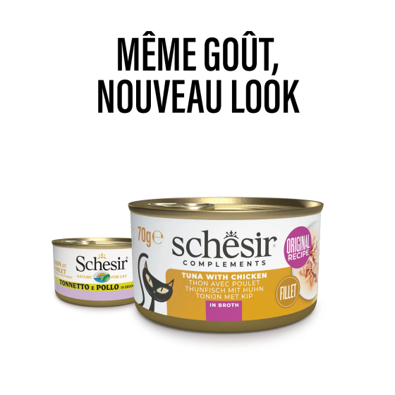 Schesir Cat Boite 70g (Bouillon) Thon&Poulet