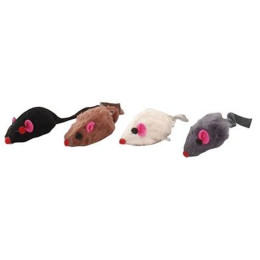 Furry short-haired mouse with bell 1Pc