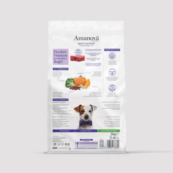 Amanova Dog All Breed Exigent Low Grain Deer 2kg