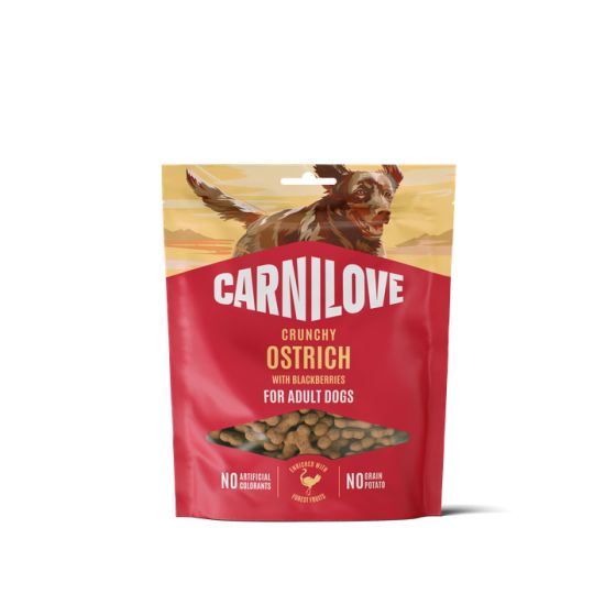 Carnilove Dog Treat: Crunchy Ostrich with Blackberries, 200g