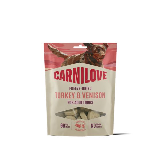 Carnilove Dog Treat: Freeze-Dried Turkey and Venison, 60g