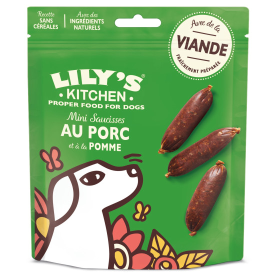 Lily's Kitchen Dog Treat Mini Saucisses Porc & Pomme 70g