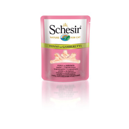 Schesir Cat Pouch 70g (clear soup), Tuna with shrimp
