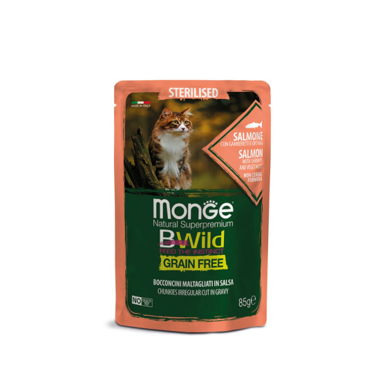 Monge Cat Bwild GF Sterilised Salmon 28x85g