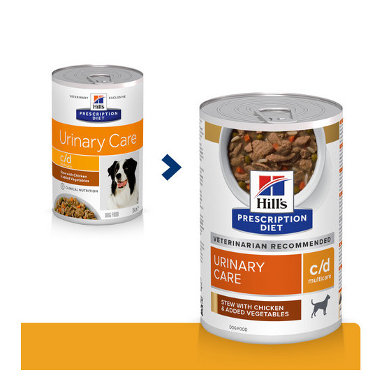 Prescription Diet™ c/d™ Multicare Canine en Boite Mijotée Poulet Légumes 12x354gr