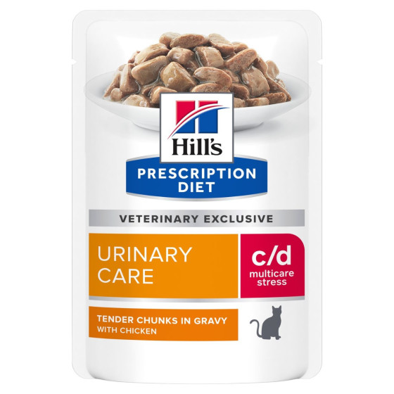 Prescription Diet™ c/d™ Feline Urinary Stress with Chicken in 4x sachet (12x85gr)
