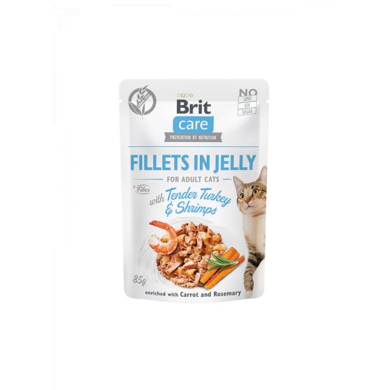 BRIT CARE Feline Jelly Dinde & Crevettes 85gr