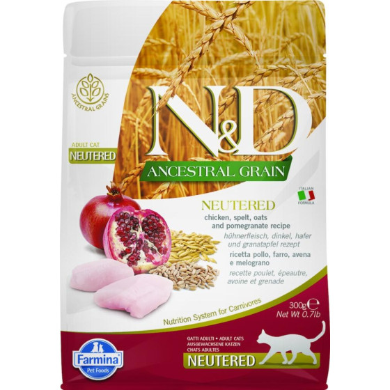 Farmina Cat Ancestral Neutered Chicken, Spelt & Pomegranate 300gr